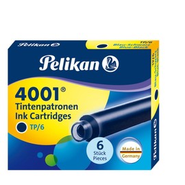 Tintenpatronen kurz für Füllhalter 4001 TP/6 blau-schwarz Pelikan 301184 (ETUI=6 STÜCK) Produktbild