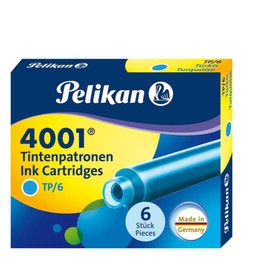 Tintenpatronen kurz für Füllhalter 4001 TP/6 türkis Pelikan 301705 (ETUI=6 STÜCK) Produktbild