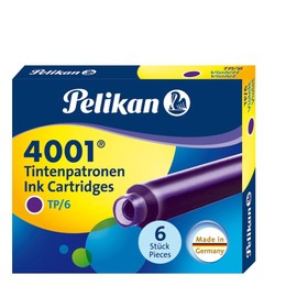 Tintenpatronen kurz für Füllhalter 4001 TP/6 violett Pelikan 301697 (ETUI=6 STÜCK) Produktbild