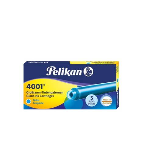 Tintenpatrone lang für Füllhalter 4001 GTP/5 türkis Pelikan 300004110 (ETUI=5 STÜCK) Produktbild Front View L