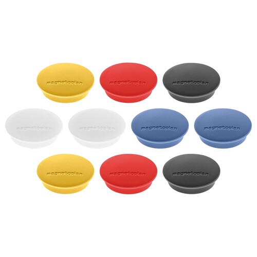 Haftmagnete Discofix Junior ø 34 mm 1300g Haftkraft farbig sortiert Magnetoplan 1662110 (PACK=10 STÜCK) Produktbild Front View L