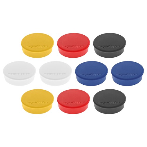 Haftmagnete Discofix Hobby ø 24 mm 300g Haftkraft farbig sortiert Magnetoplan 1664510 (PACK=10 STÜCK) Produktbild Front View L