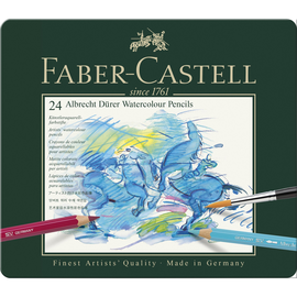 Aquarellstifte ALBRECHT DÜRER Blechetui farbig sortiert Faber Castell 117524 (ETUI=24 STÜCK) Produktbild