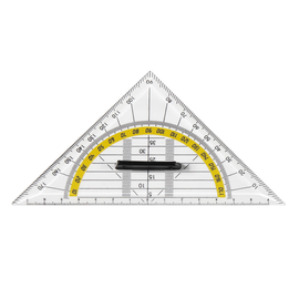 Geometriedreieck mit abnehmbarem Griff 16cm transparent M+R 723180100 Produktbild