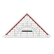 Geometriedreieck mit abnehmbarem Griff groß 22cm transparent M+R 723230100 Produktbild
