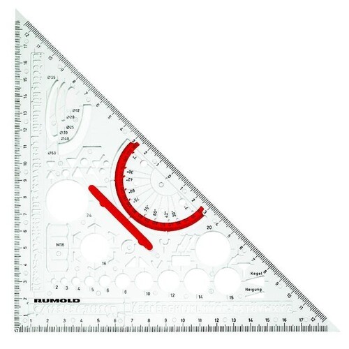 Techno-Dreieck mit abnehmbarem Griff transparent Rumold 354210 Produktbild Front View L