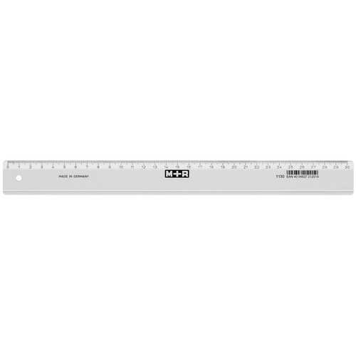 Lineal 30cm transparent Kunststoff M+R 1130 Produktbild Front View L