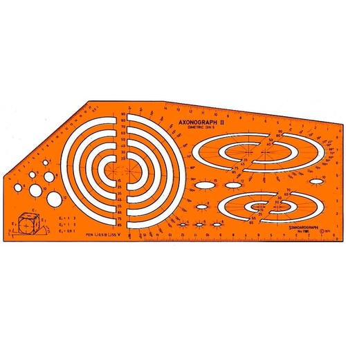 Axonograph II Schablone Dimetric für 0,5mm Stifte Standardgraph 1185 Produktbild Front View L