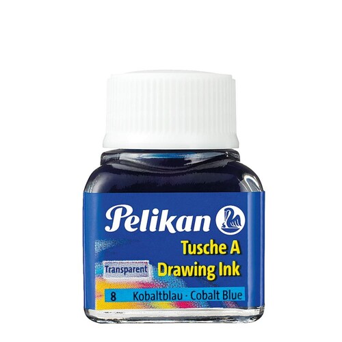 Zeichen-Tusche Glas mit Pose 10ml kobaltblau 8 Pelikan 400142512 (GL=10 MILLILITER) Produktbild