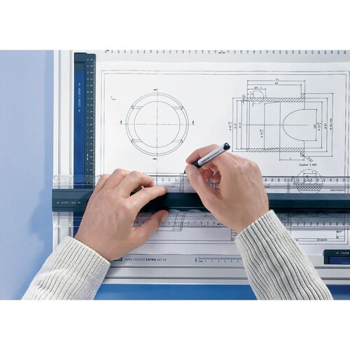 Zeichenplatte Mars A4 weiß/blau Staedtler 661A4 Produktbild Additional View 1 L