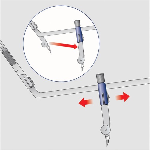 Schnellverstell-Zirkel Mars Comfort mit Universal-Adapter + Verlängerungsstange silber Staedtler 55202 Produktbild Additional View 5 L