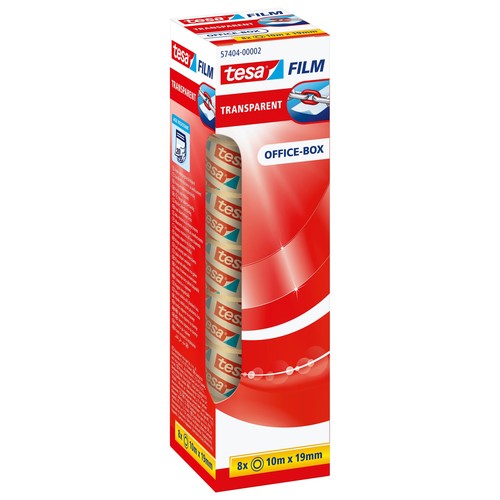 Klebefilm Transparent 19mm x 10m transparent Tesa 57404-00002-02 (PACK=8 ROLLEN) Produktbild Additional View 1 L