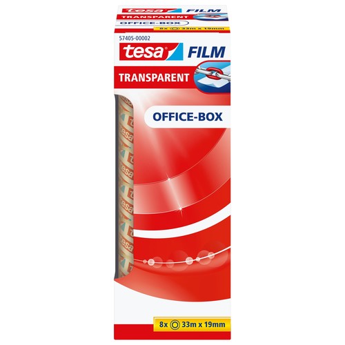 Klebefilm Transparent 19mm x 33m transparent Tesa 57405-00002-00 (PACK=8 ROLLEN) Produktbild