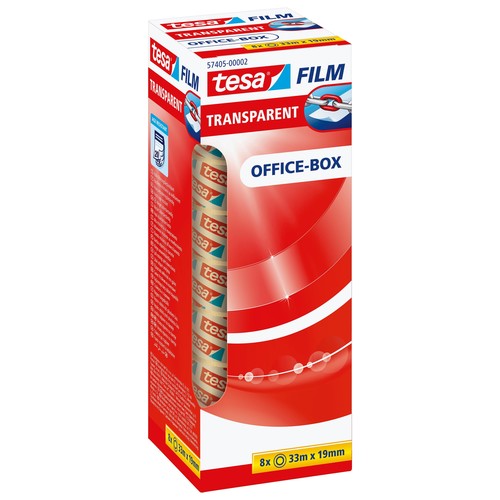 Klebefilm Transparent 19mm x 33m transparent Tesa 57405-00002-00 (PACK=8 ROLLEN) Produktbild Additional View 1 L