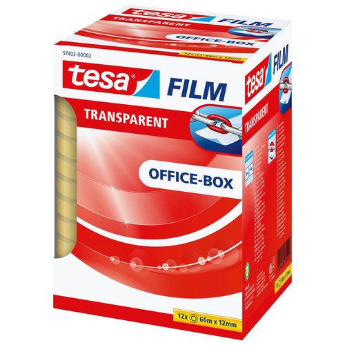 Klebefilm Transparent 12mm x 66m transparent Tesa 57403-00002-00 (PACK=12 ROLLEN) Produktbild Additional View 2 L