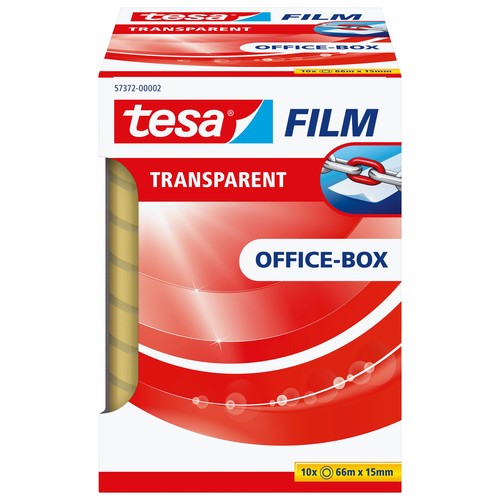 Klebefilm Transparent 15mm x 66m transparent Tesa 57372-00002-00 (PACK=10 ROLLEN) Produktbild