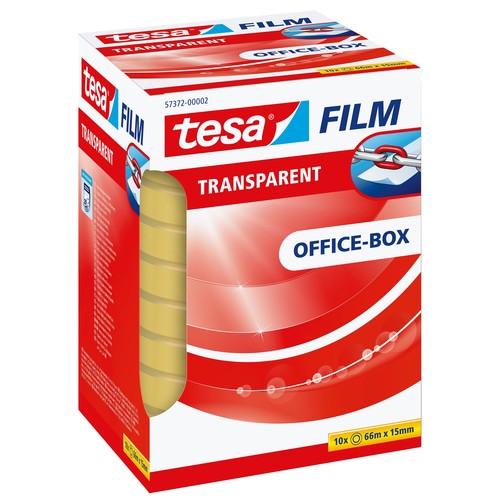 Klebefilm Transparent 15mm x 66m transparent Tesa 57372-00002-00 (PACK=10 ROLLEN) Produktbild Additional View 1 L