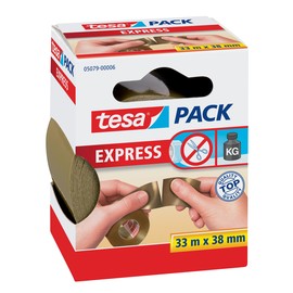 Klebeband Tesapack Express 38mm x 33m braun PVC von Hand einreißbar Tesa 05079-00006-00 (RLL=33 METER) Produktbild