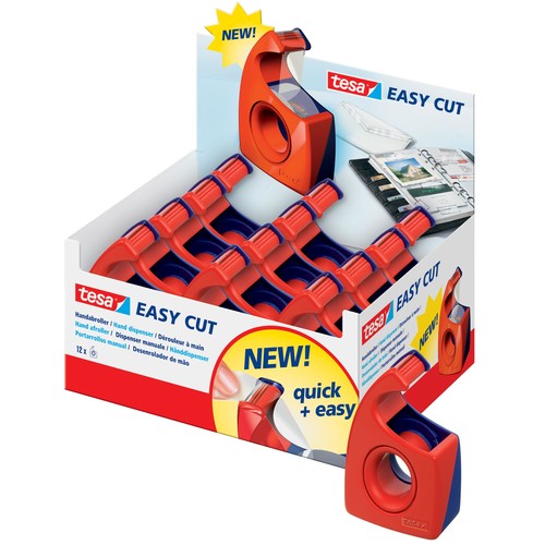 Handabroller Easy Cut leer füllbar bis 19mm x 10m rot/blau Tesa 57443-00001-00 Produktbild Additional View 1 L