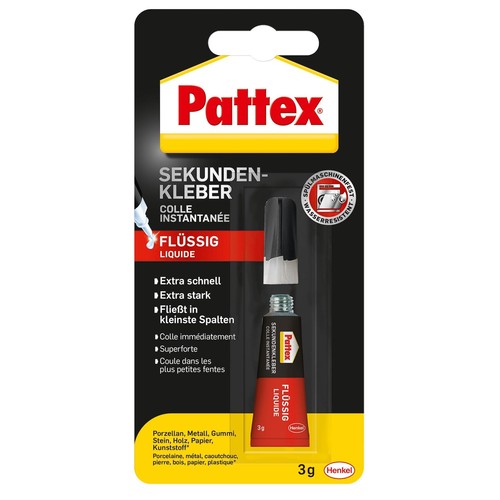 Klebstoff Sekundenkleber Classic WA97 3g Tube Lösungsmittelfrei Pattex 9HPSK1C (TUBE=3 GRAMM) Produktbild Front View L