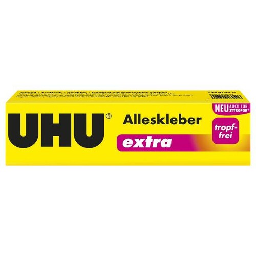 Klebstoff Der Alleskleber Extra 125g Tube flüssig UHU 46050 (TUBE=125 GRAMM) Produktbild