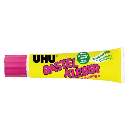 Klebstoff Bastelkleber FLEX+CLEAN 90g Standtube Lösungsmittelfrei UHU 47735 (TUBE=90 GRAMM) Produktbild