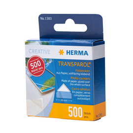 Foto-Ecken Transparol im Kartonspender selbstklebend Herma 1383 (PACK=500 STÜCK) Produktbild