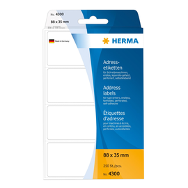 Adress-Etiketten für Handbeschriftung 88x35mm weiß Herma 4300 (PACK=250 STÜCK) Produktbild