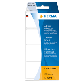 Adress-Etiketten für Handbeschriftung 67x35mm weiß Herma 4302 (PACK=250 STÜCK) Produktbild