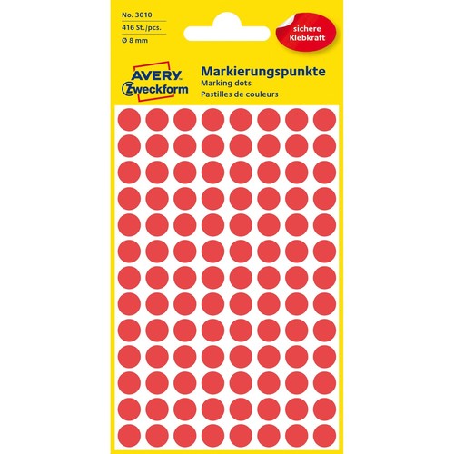 Markierungspunkte 8mm ø rot Zweckform 3010 (PACK=416 STÜCK) Produktbild