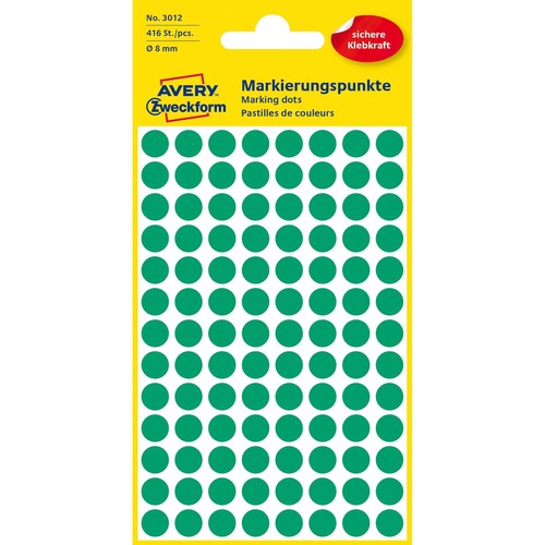 Markierungspunkte 8mm ø grün Zweckform 3012 (PACK=416 STÜCK) Produktbild