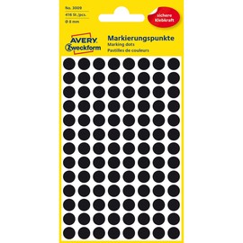 Markierungspunkte 8mm ø schwarz Zweckform 3009 (PACK=416 STÜCK) Produktbild