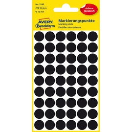 Markierungspunkte 12mm ø schwarz Zweckform 3140 (PACK=270 STÜCK) Produktbild