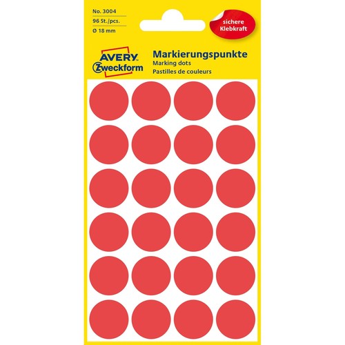 Markierungspunkte 18mm ø rot Zweckform 3004 (PACK=96 STÜCK) Produktbild