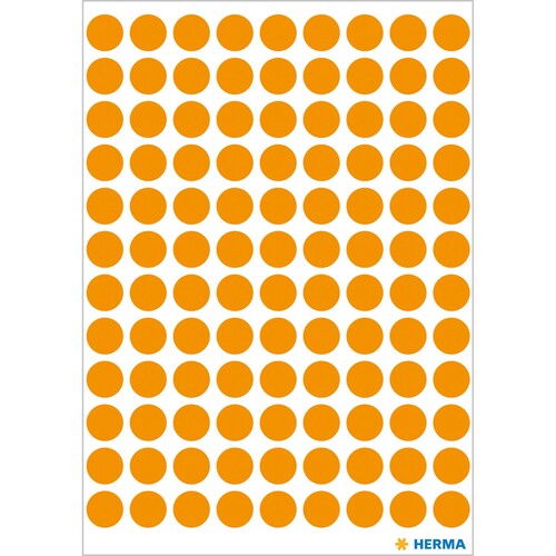 Markierungspunkte 8mm ø leuchtorange Herma 1844 (BTL=540 STÜCK) Produktbild Additional View 1 L