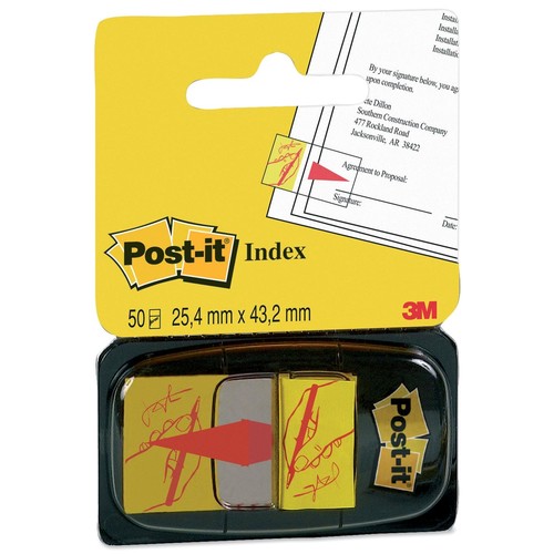 Haftstreifen Post-it Index Symbol Unterschrift 25,4x43,2mm gelb transparent 3M 680-31 (PACK=50 STÜCK) Produktbild Additional View 1 L