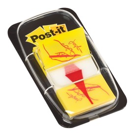 Haftstreifen Post-it Index Symbol Unterschrift 25,4x43,2mm gelb transparent 3M 680-31 (PACK=50 STÜCK) Produktbild