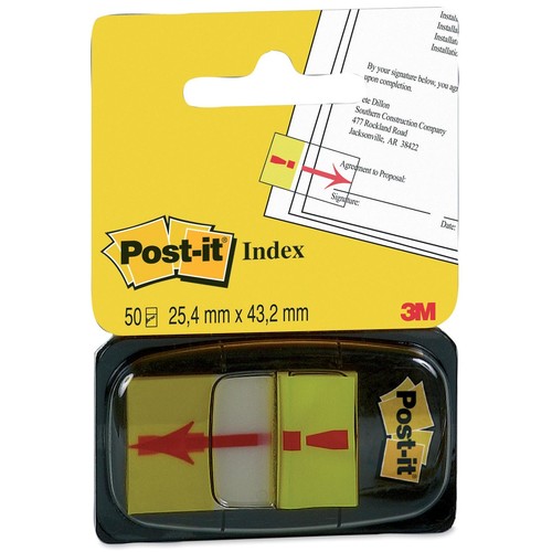 Haftstreifen Post-it Index Symbol Ausrufezeichen 25,4x43,2mm gelb transparent 3M 680-33 (PACK=50 STÜCK) Produktbild Additional View 1 L