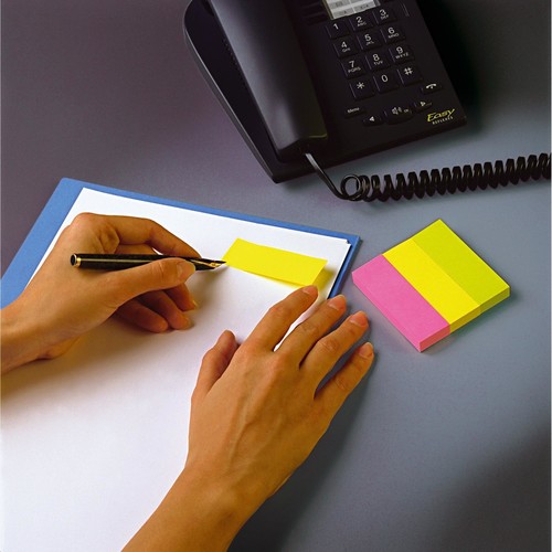 Haftstreifen Post-it Page Marker 25x76mm 3 Neonfarben Papier 3M 671-3 (PACK=3x 100 STÜCK) Produktbild Additional View 1 L