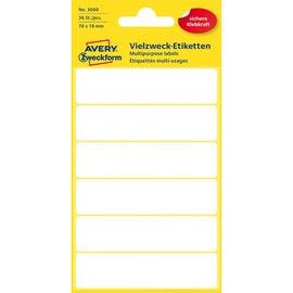 Universal-Etiketten für Handbeschriftung 76x19mm weiß Zweckform 3080 (PACK=36 STÜCK) Produktbild