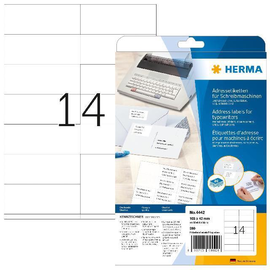 Adress-Etiketten für Handbeschriftung 105x42mm auf A4 Bögen weiß Herma 4442 (PACK=280 STÜCK) Produktbild
