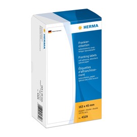 Frankieretiketten doppelt 163x45mm weiß Herma 4329 (PACK=500 STÜCK) Produktbild