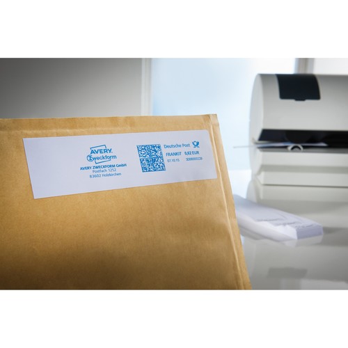 Frankieretiketten einzeln 130x40mm weiß Zweckform 3439 (PACK=500 STÜCK) Produktbild Additional View 1 L