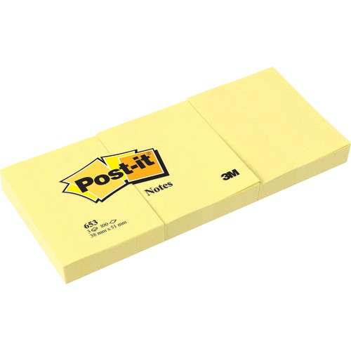 Haftnotizen Post-It Notes 38X51Mm Gelb Papier 3M 653 (Pack=3X 100 Blatt)  Kaufen | Haftnotizen Und Spender Bei Liebl.de