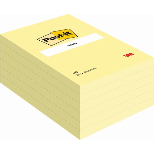 Haftnotizen Post-it Notes 102x152mm gelb Papier 3M 659 (ST=100 BLATT) Produktbild Front View L