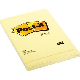 Haftnotizen Post-it Notes 102x152mm gelb Papier 3M 659 (ST=100 BLATT) Produktbild