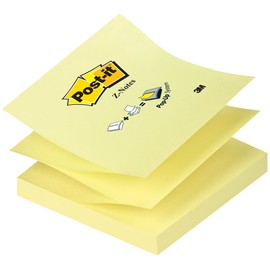 Haftnotizen Post-it Z-Notes Einzelblock 76x76mm gelb Z-Faltung Papier 3M R330 (ST=100 BLATT) Produktbild