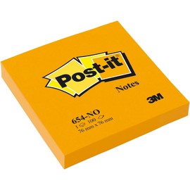 Haftnotizen Post-it Notes 76x76mm neonorange Papier 3M 654NOR (ST=100 BLATT) Produktbild