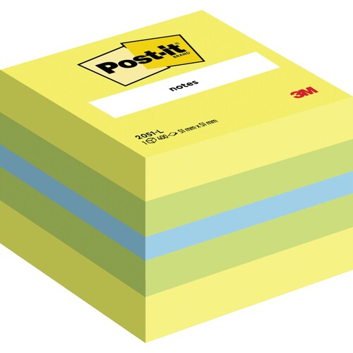 Post-it® Haftnotizblock Post-it Haftnotiz-Würfel, 76 x 76 mm, Pastell -Grüntöne