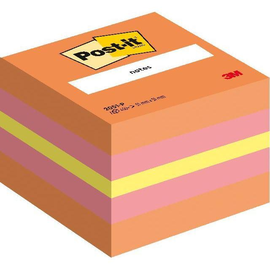 Haftnotizen Post-it Notes Mini Würfel 51x51mm pink Papier 3M 2051-P (ST=400 BLATT) Produktbild